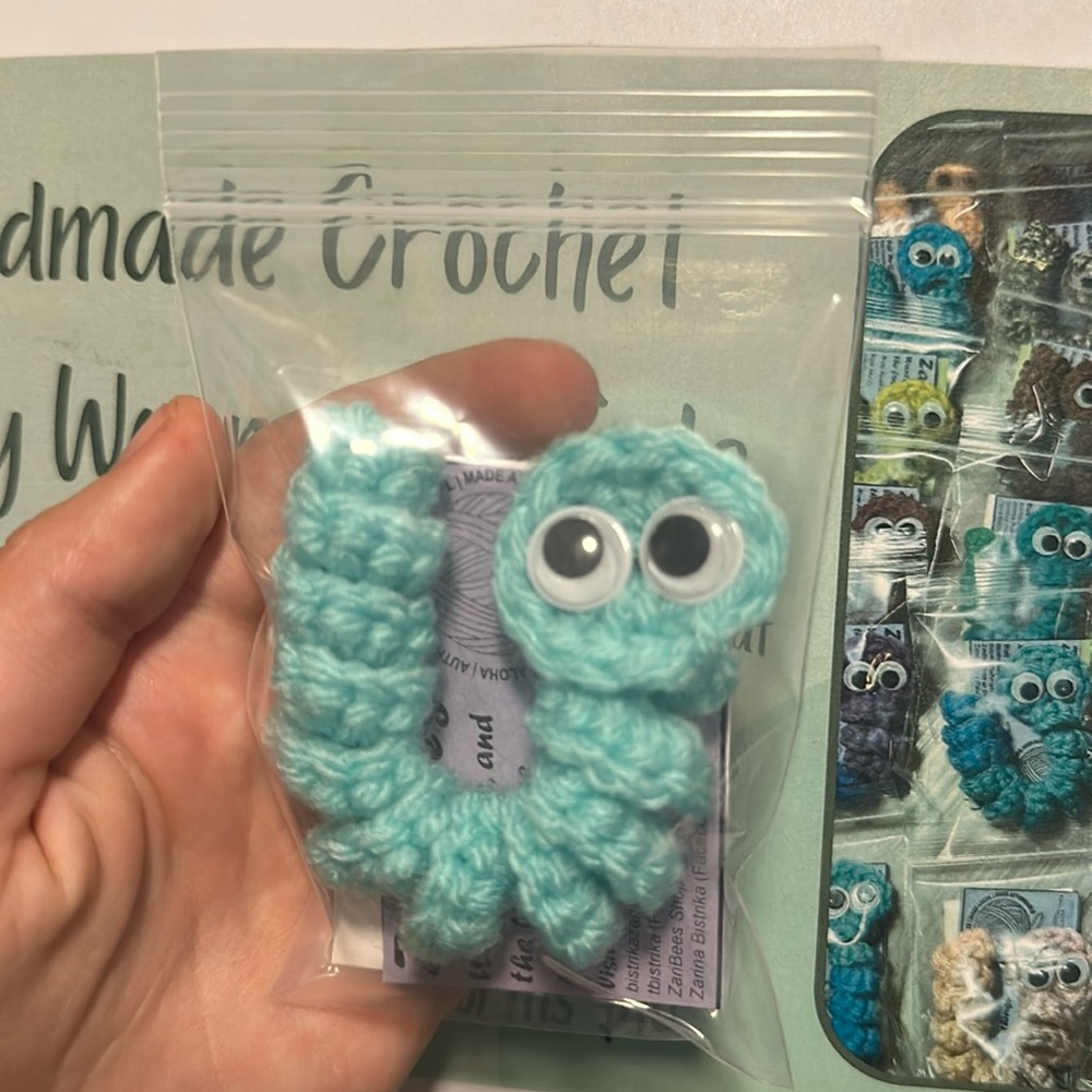 Handmade Crochet Worry Worm